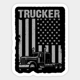 American Flag Trucker Sticker